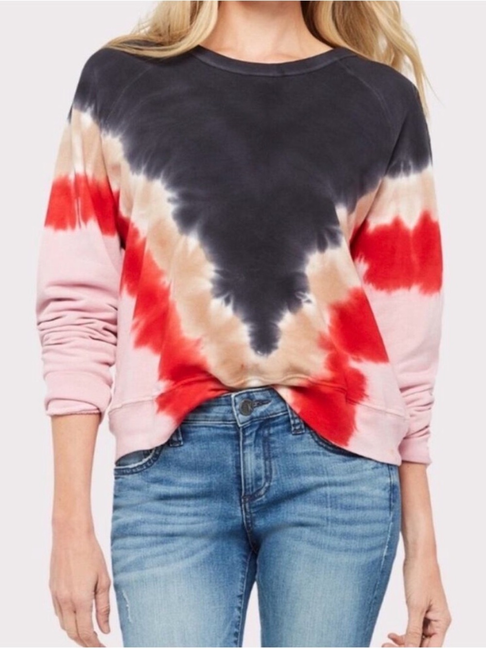 Daydreamer Tie-Dye Pullover - Charcoal, Red, Pink, Tan